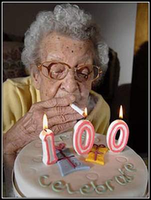 20 years ago I told my Gramma she wouldn't make it to 100 if she didnt quit smoking. She just proved me wrong. Is that the secret to long life? Just say fukit! 